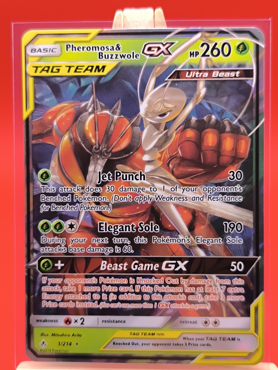 Pheromosa & Buzzwole GX 1/214 Unbroken Bonds Ultra Rare Holo