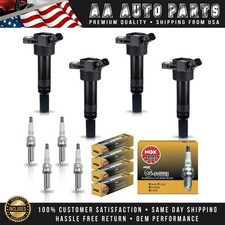 4 Ignition Coil & 4 NGK Platinum Spark Plug for Hyundai Elantra Tucson 2.0L l4