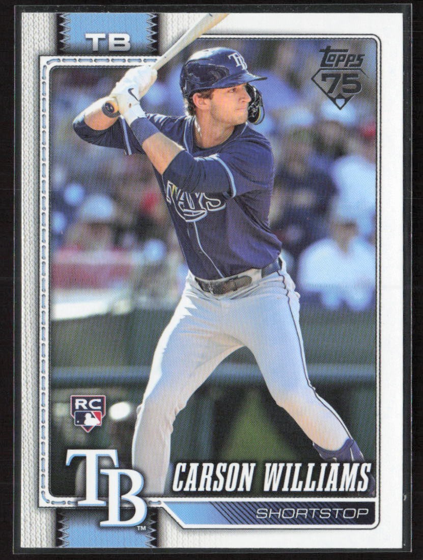 2026 Topps #25 - Carson Williams - Tampa Bay Rays - RC - Baseball