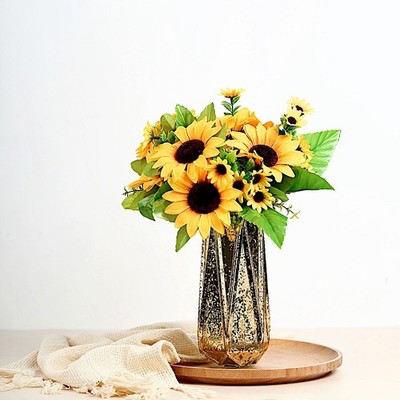 2 Yellow 13'' ARTIFICIAL Faux SILK SUNFLOWER Bouquets Wedding Party Decorations