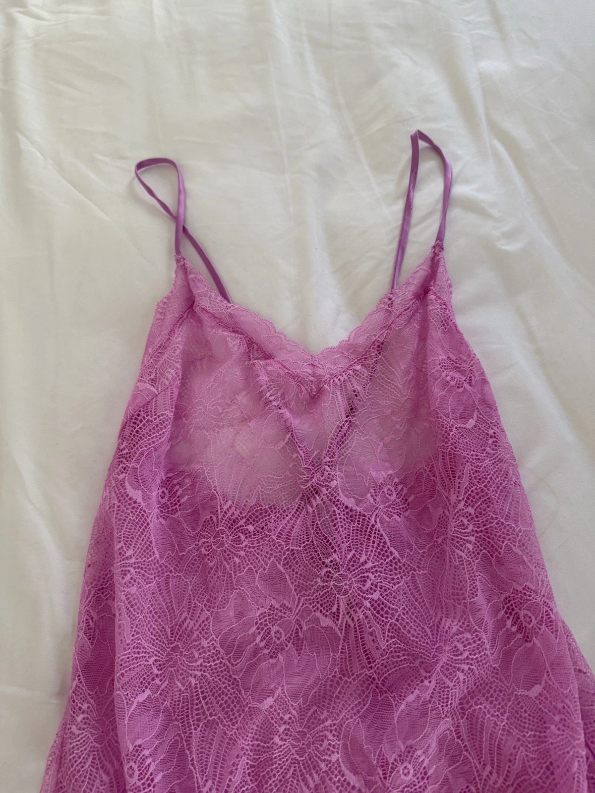 UNDERCOVER Victorias Secret abito slip pizzo trasparente rosa floreale trasparente sexy