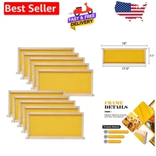 10-Pack Medium Beehive Frames with Beeswax Coated Foundations - Standard Size
