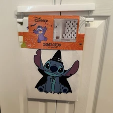 Disney Stitch Halloween Shower Curtain 72x72 Jay Franco Witch Hat New Gift 🎃