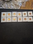 12 Uncirculated++/BU 1953-59 Lincoln Wheat & Memorial  Pennies.  All Mints
