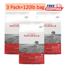 3 Pack Diamond Naturals Adult Dry Dog Food - Lamb & Rice Formula 120 lb bag 0.24 per pound
