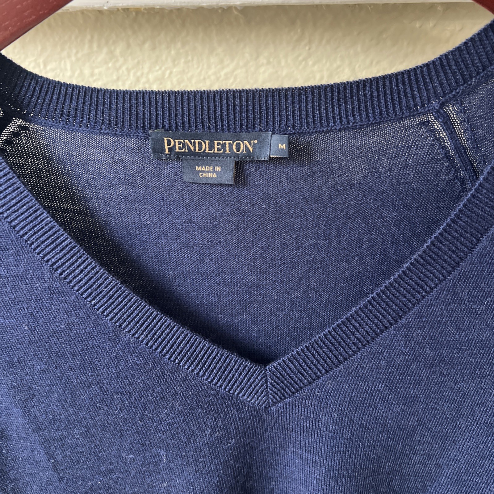 Pendleton Pullover Sweater Mens Medium Blue Merin… - image 3