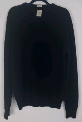 Mens Sz Large 100% Cashmere Sweater Black Article 365 Golf Classic Travel Office