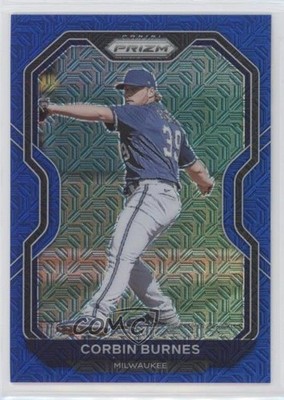 2021 Panini Prizm Tier II Blue Mojo Prizm 82/199 Corbin Burnes #128 0m0x