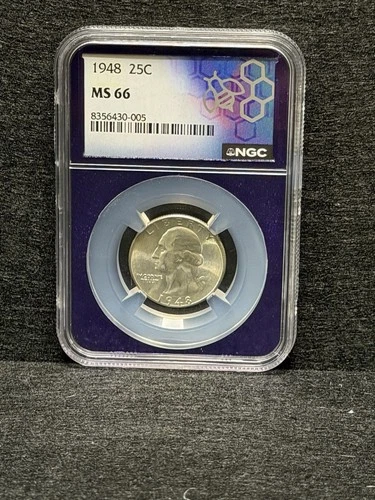 1948 ** Washington Silver Quarter ** NGC MS66 **