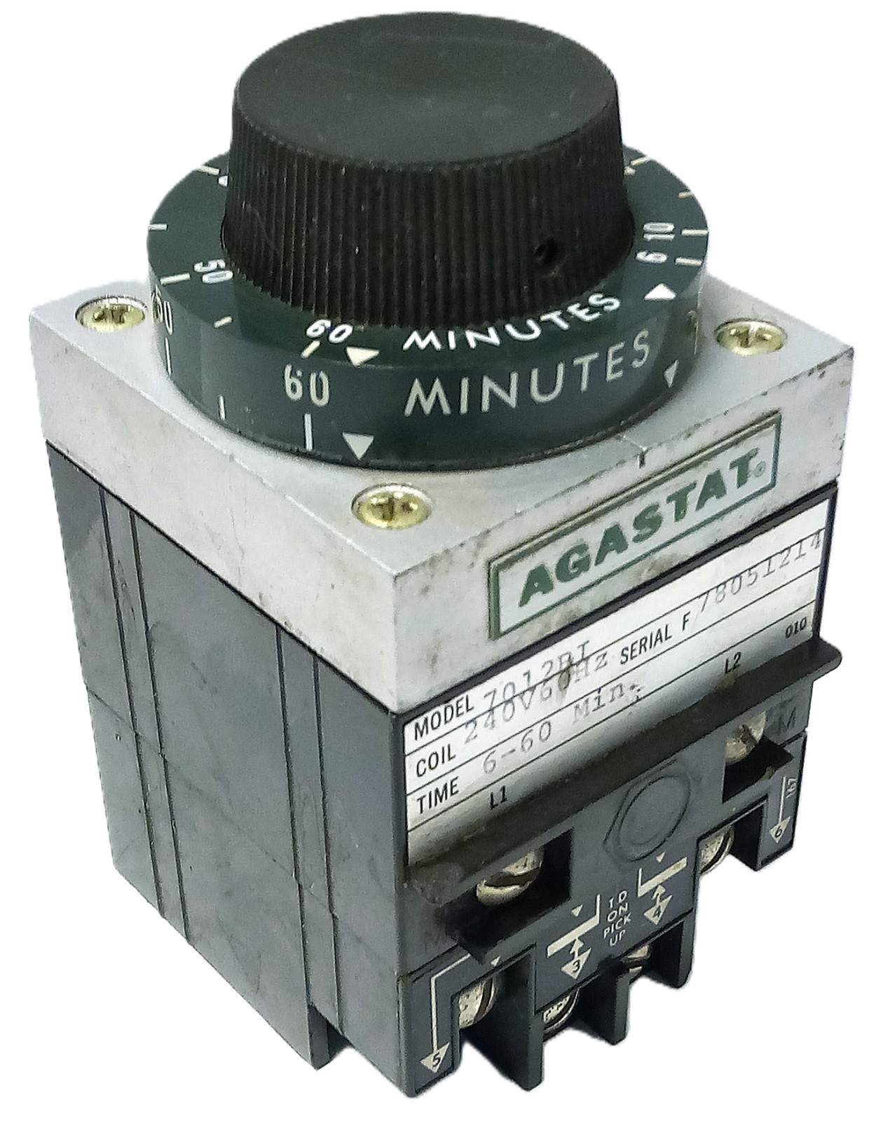 Agastat 7012BI 6-60 Minute Delay-On Time Delay Relay w/ 240 V AC Coil