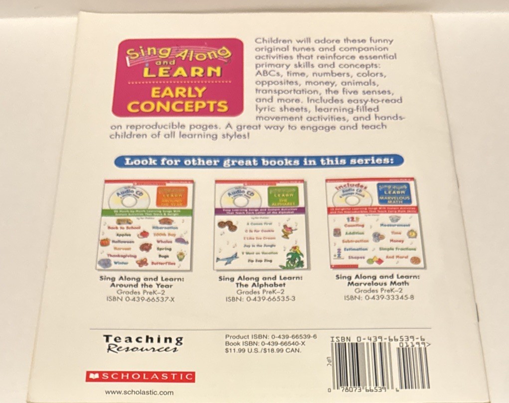 Sing Along and Learn: Early Concepts (with Audio CD): Easy
