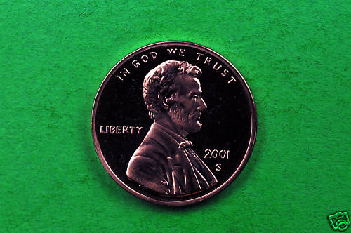 2001-S Deep Cameo Lincoln Penny US GEM Proof Coin - Picture 1 of 1