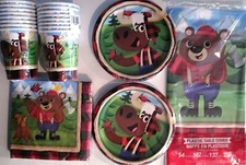 LUM BEAR JACK Lumberjack Moose Birthday Party Supply Set Pack Kit for 16