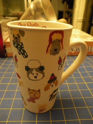 St. Nicholas Square Christmas Dog Mug Latte I Want All the Dogs B5 NWT XMAS GIFT - Picture 2 of 4