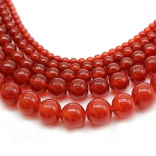 Natural Carnelian Smooth Round Beads 6mm 8mm 10mm 12mm 15.5" Strand