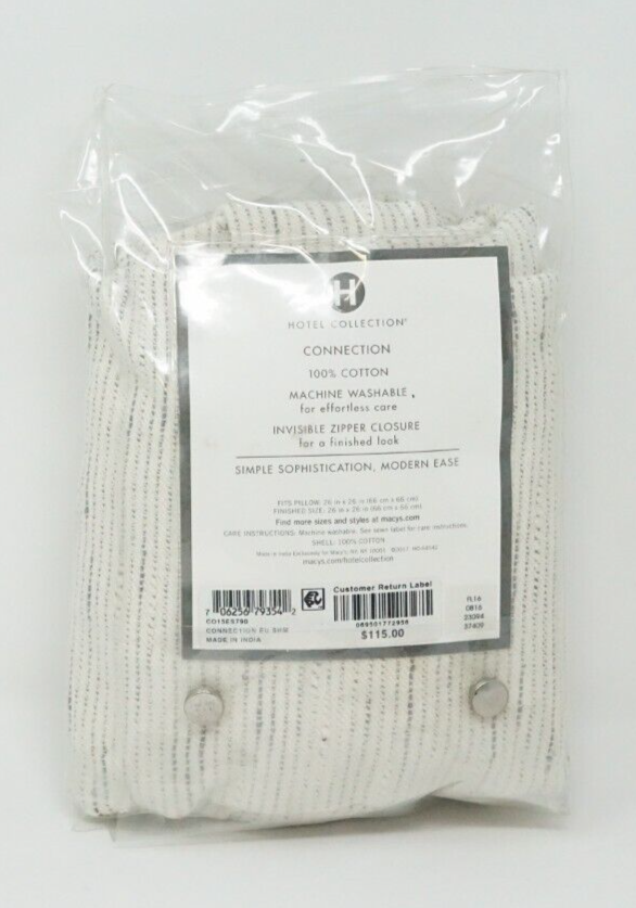Hotel Collection Connection 100 Cotton Striped Pillow Sham EURO