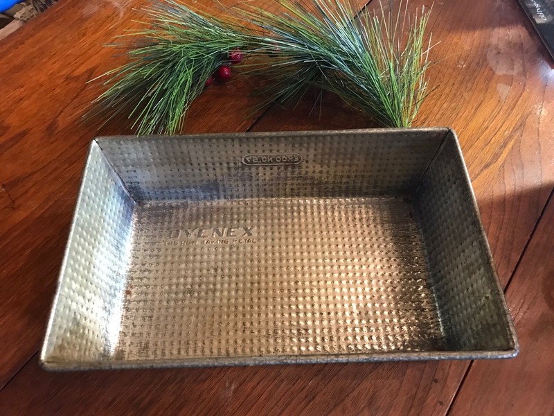 Vintage OVENEX waffle pattern Loaf Metal Pan N-57 USA Retro Farmhouse