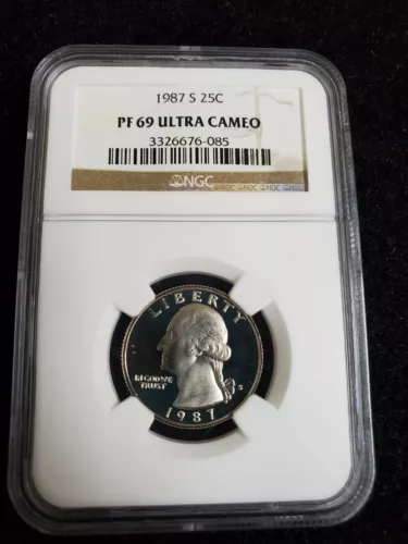 1987 S 25c Washington Proof Quarter NGC PF69 Ultra Cameo 