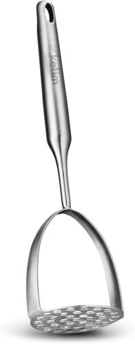 Potato Masher Cooking Utensil Stainless Steel - One Piece Dishwasher Safe Heavy