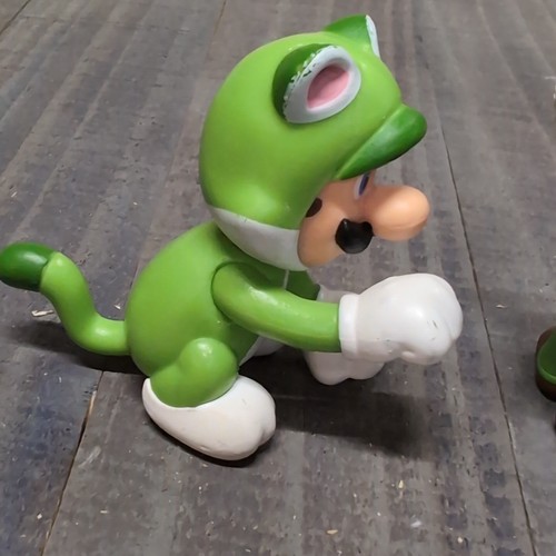 Super Mario Nintendo Catsuit Luigi And Fire Luigi Figures Jakks Pacific Brand - Picture 9 of 24
