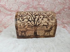 Hand Engraved Tree of life Wooden Box Keepsake Jewelry Organizer Made In India
