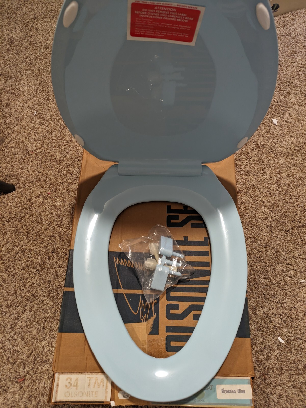 Vintage Olsonite Elongated Toilet Seat New In Box NOS 34TM