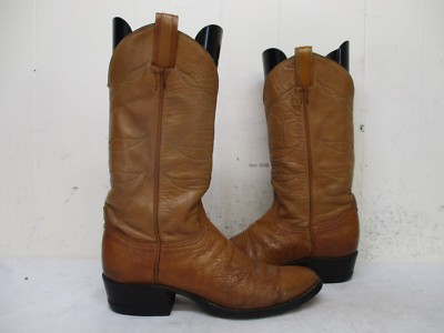 Tony Lama Peanut Brittle Smooth Ostrich Leather Cowboy Boots Mens Size  A USA