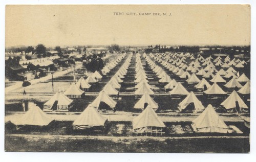 CAMP DIX, FORT DIX N.J. TENT CITY POSTCARD VINTAGE UNPOSTED