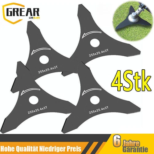 3 Zahn Klinge Dickichtmesser für Husqvarna Freischneider Motorsense Mulchmesser