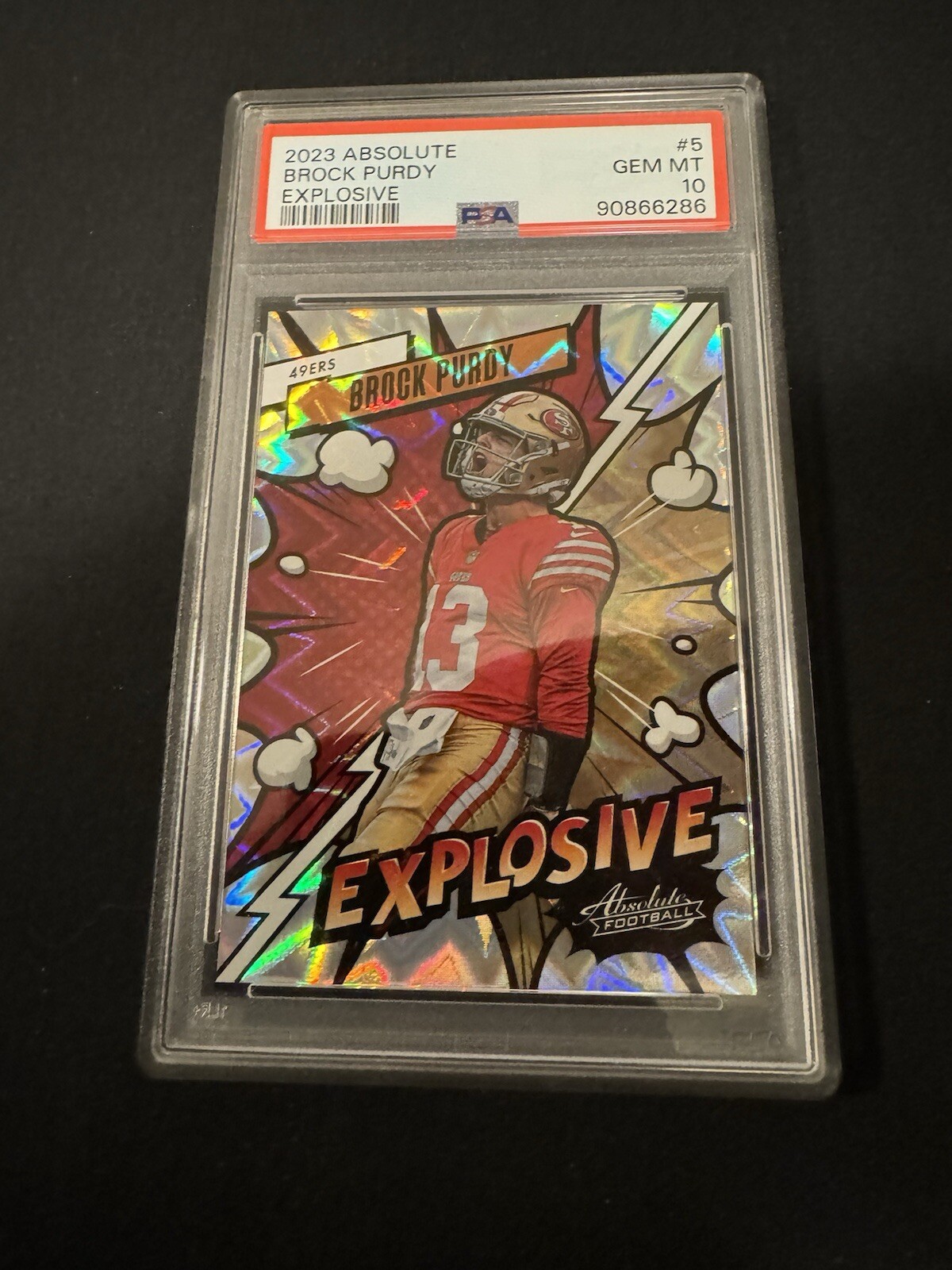 2023 Panini Absolute - Explosive #5 Brock Purdy  PSA 10 Rare Insert