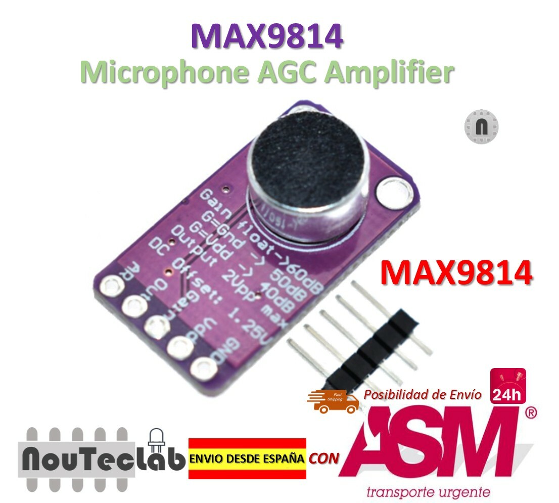 Hailege 2pcs MAX9814 Microphone Amplificateur Module AMP AGC Carte D