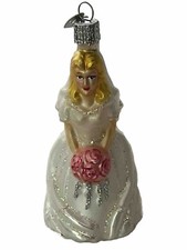 Blonde Bride Glass Holiday Ornament Old World Christmas Wedding/Engagement Gift