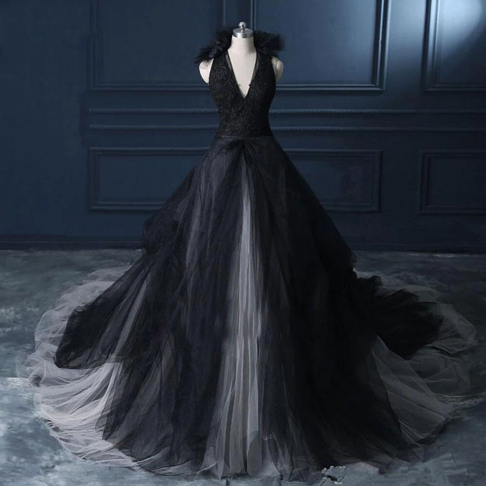 Black goth wedding sale dress