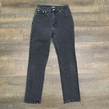LA BLUES - Vtg 1990s Black High Waist Tapered Mom Jeans, Womens 4 x 28 Inseam
