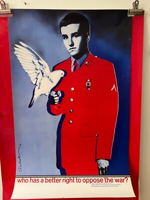 1969 Richard Avedon Anti Vietnam Poster Peace Dove Iconic image in