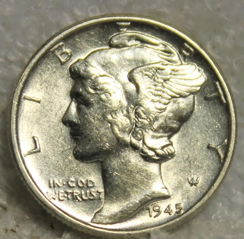 1945 uncirculated mercury dime