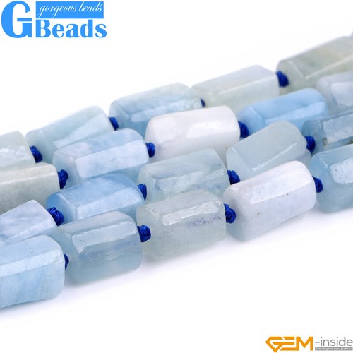 Natural Assorted Gemstone Faceted Tube Column Beads for Jewelry Making 8x12mm - Picture 63 of 192