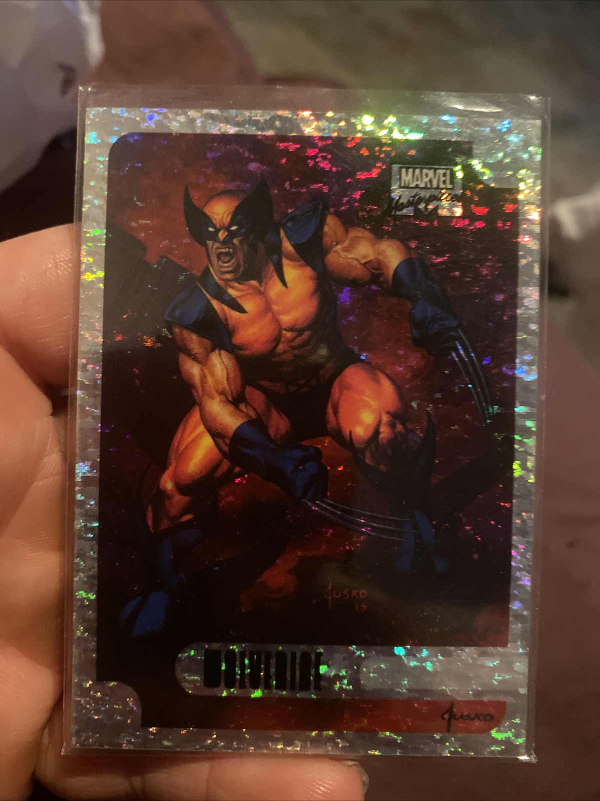 2016 Marvel Masterpieces Wolverine Speckle Holofoil #17/99 Super Rare Joe Jusko