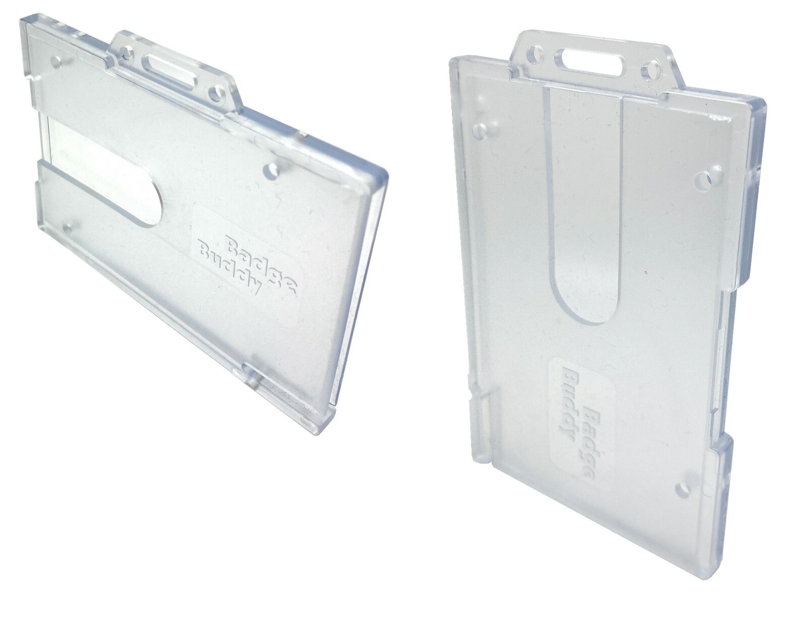 Badge Buddy ID Card Holder Enclosed ID Pass Badge Holds Two ID Card