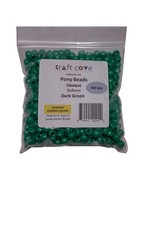500pc Opaque Dark Green Pony Beads 6x9mm
