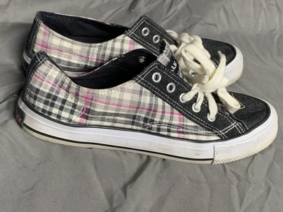 plaid canvas shoes