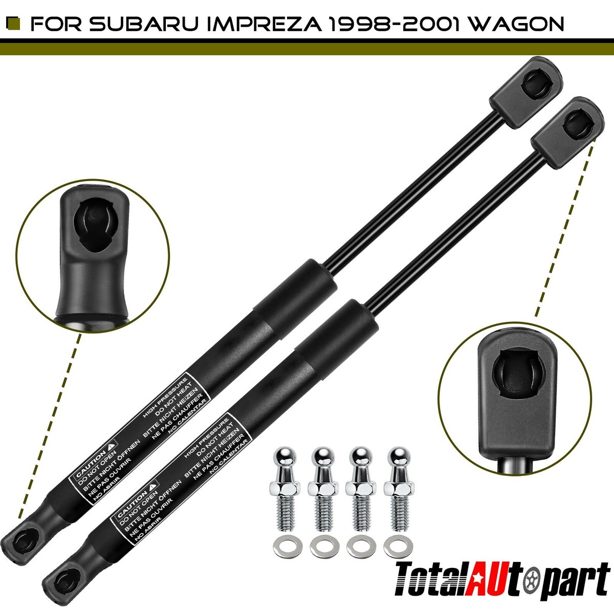 2x Rear Trunk Lift Supports – Fits Subaru Impreza & Outback 1998-2001 – 60335FA100