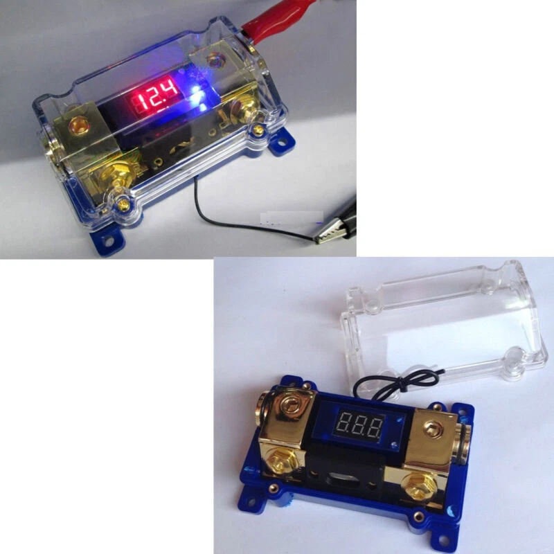 100A 2-Way Car Audio Power Fuse Holder Stereo Grounding Cable Distribution Block - Image 3 of 4