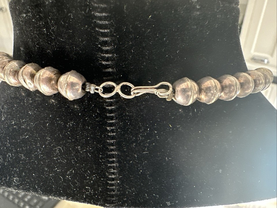 Turquoise Pendant Navajo Sterling Squash Blossom Necklace. Signed