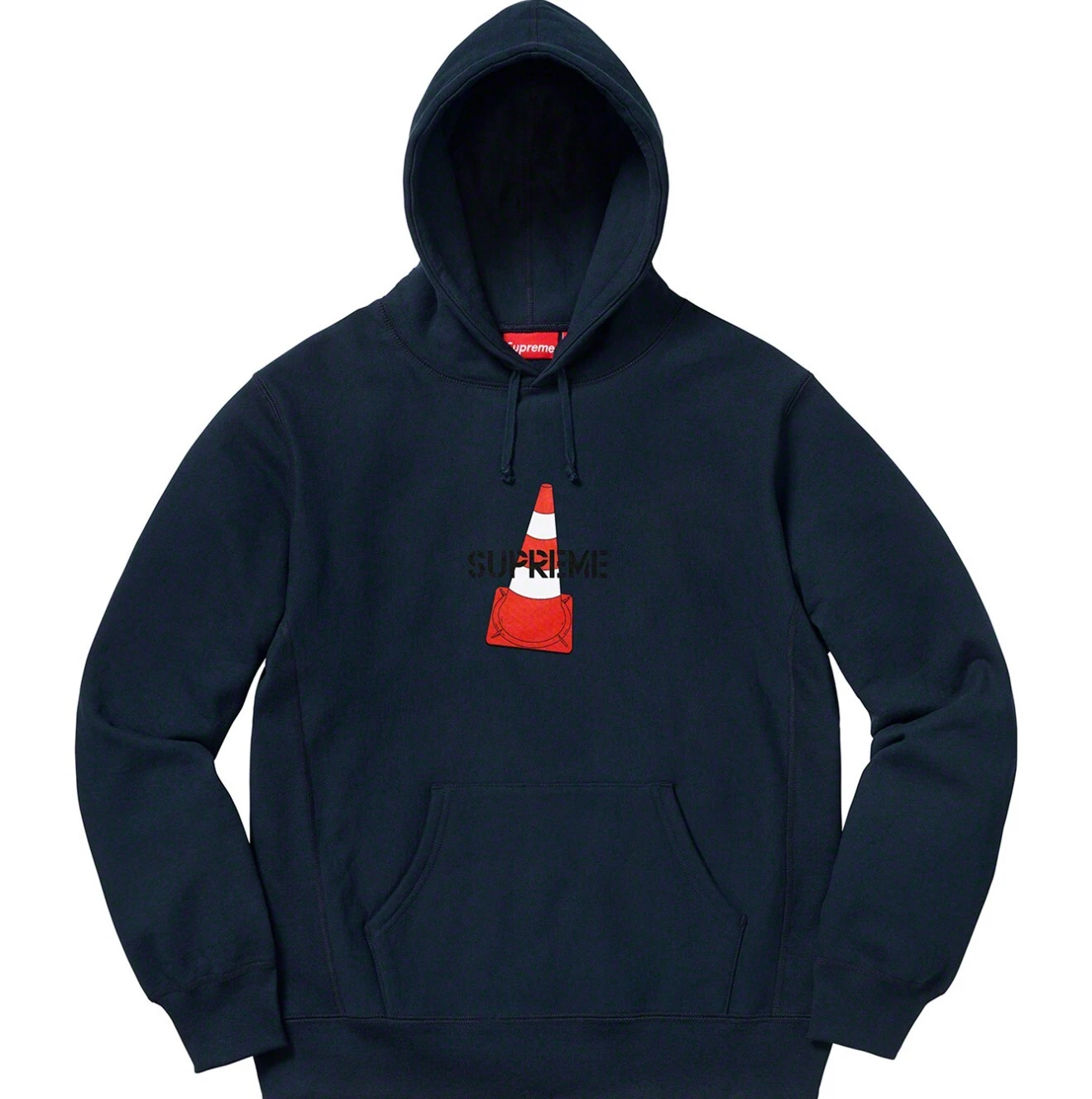 AUTHENTIC SUPREME CONE HOODED SWEATSHIRT NAVY   SIZE M MEN'S