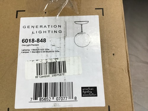 Generation Lighting 6018-848 Leo Hanging Globe Pendant One Light Satin Brass - Picture 2 of 13