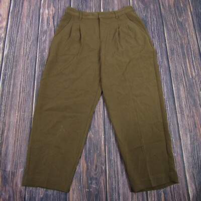 Madewell Womens Petite 6P Brown Pleated Tapered Leg Dress Pants | eBay
