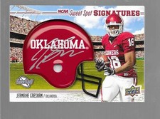 2010 Sweet Spot - JERMAINE GRESHAM - Autograph Helmet Rookie - OKLAHOMA OU #d/50