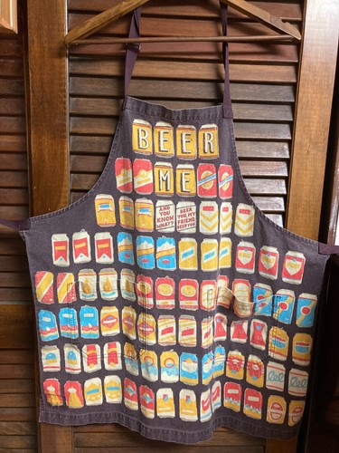 Blue Q Mens Beer Me Apron Excellent Condition Brewery Cooking BBQ Breweriana