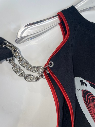 Vivienne Westwood Anglomania | Black Punk Chaos Silver Chain Top | Size XSmall - Picture 6 of 10